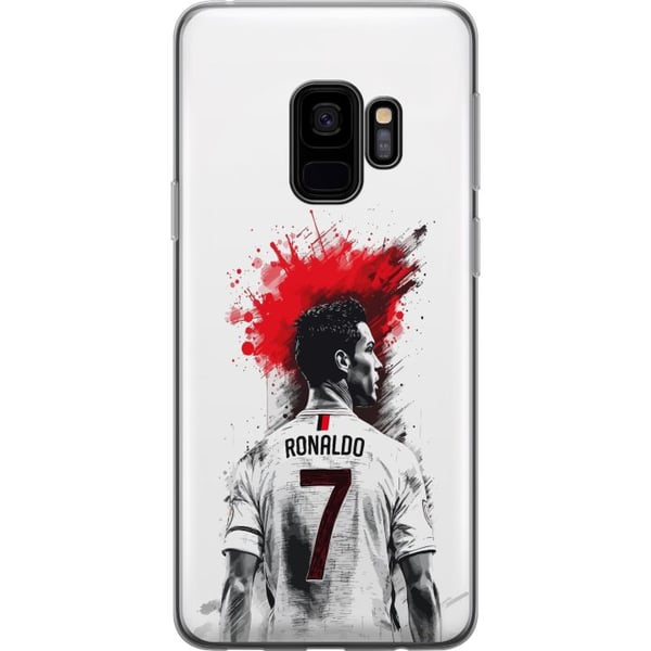 Kompatibel Mobilcover til Samsung Galaxy S9 Ronaldo Red Energy-motiv med Cristiano Ronaldo i stiliseret rød-hvidt design med en kraftfuld følelse
