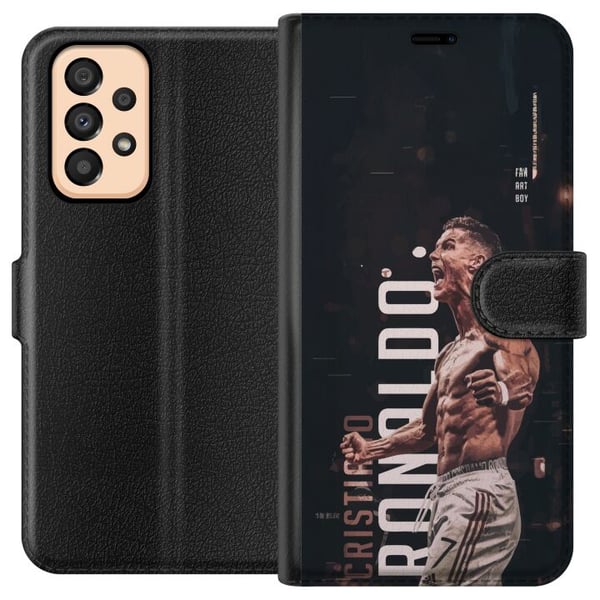 Yhteensopiva Lompakkokotelo Samsung Galaxy A33 5G Cristiano Ronaldo Al-Nassr Portugal legendaarinen hyökkääjä, jolla on voimaa ja nopeutta sekä yksi