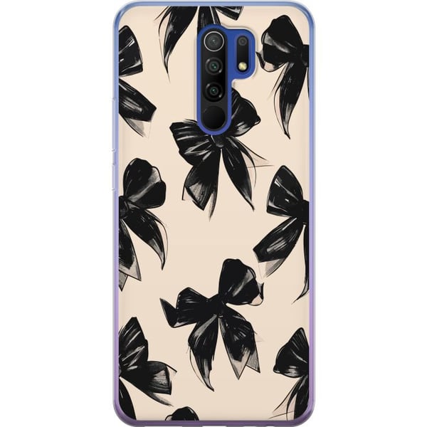 Kompatibel Mobilcover til Xiaomi Redmi 9 Sorte rosetter på beige baggrund, elegant tidløst design med bløde kontraster og en luksuriøs følelse
