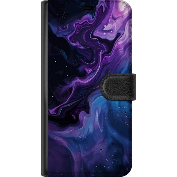 Kompatibelt Lommeboketui til Samsung Galaxy S10 Lite Abstrakt flytende marmormønster i lilla og blå toner med en kosmisk følelse, myke former og dyp