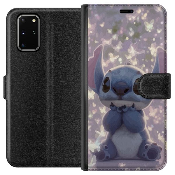 Kompatibelt Plånboksfodral till Samsung Galaxy S20+ Stitch med fjärilar söt Disney kawaii blå alien butterflies magiskt pastell drömmigt motiv poster Kompatibelt Plånboksfodral till Samsung Galaxy S20+ Stitch med fjärilar söt Disney kawaii blå alien butterflies magiskt pastell drömmigt motiv poster