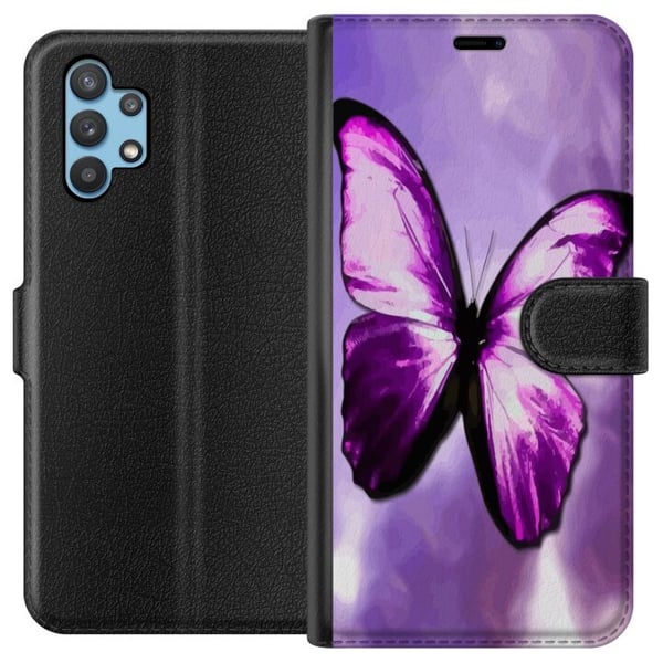Kompatibelt Plånboksfodral till Samsung Galaxy A32 5G Fjäril Kompatibelt Plånboksfodral till Samsung Galaxy A32 5G Fjäril