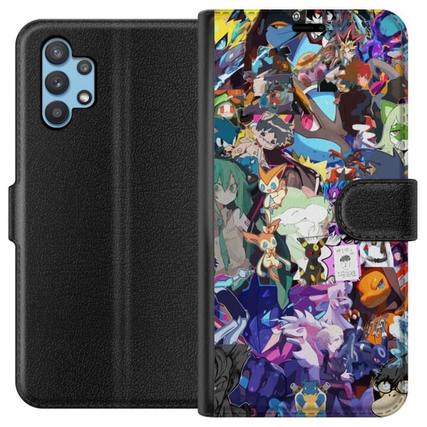 Kompatibelt Plånboksfodral till Samsung Galaxy A32 5G Pokémon Blaze Kompatibelt Plånboksfodral till Samsung Galaxy A32 5G Pokémon Blaze