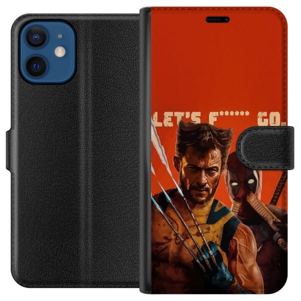 Kompatibel Tegnebogsetui til Apple iPhone 12 Deadpool & Wolverine
