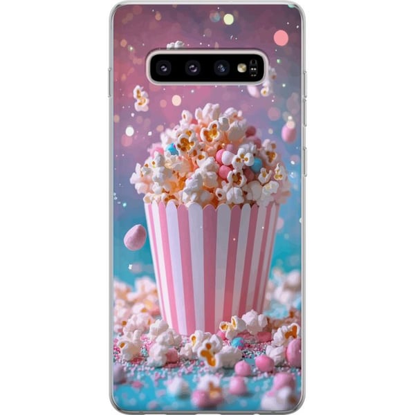 Kompatibelt Mobilskal till Samsung Galaxy S10+ Retro popcorn design snacks bio collectible