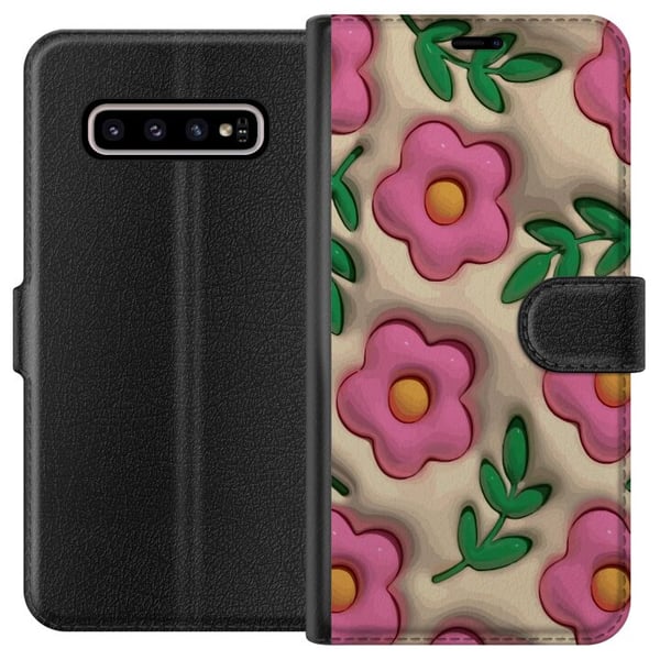 Kompatibelt Lommeboketui til Samsung Galaxy S10+ Boblende Blomster