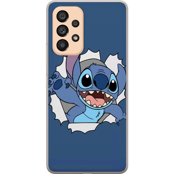 Kompatibelt Mobildeksel til Samsung Galaxy A53 5G Disney Stitch Lilo og Stitch blå figur søt alien kawaii tegneseriefigur morsom poster retro design