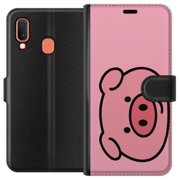 Kompatibelt Plånboksfodral till Samsung Galaxy A20e Kawaii Piggy Kompatibelt Plånboksfodral till Samsung Galaxy A20e Kawaii Piggy