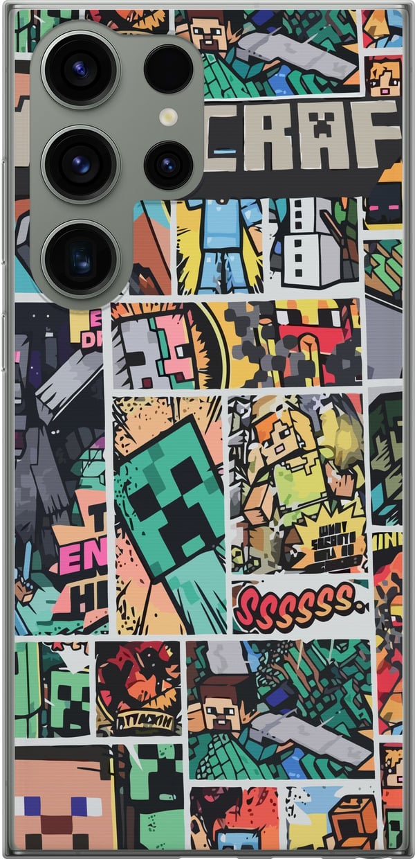 Yhteensopiva Puhelinkuori Samsung Galaxy S23 Ultra Minecraft Taide