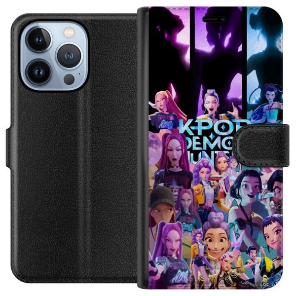 Kompatibelt Lommeboketui til Apple iPhone 13 Pro KPop Demon Hunters mørk anime-vinylfigur Kompatibelt Lommeboketui til Apple iPhone 13 Pro KPop Demon Hunters mørk anime-vinylfigur
