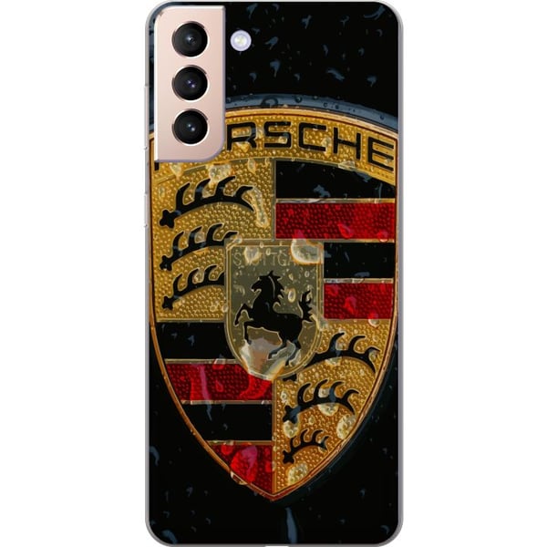 Kompatibelt Mobildeksel til Samsung Galaxy S21 Porschevåpenskjold plakat luksusbil emblem sportsbil logo Stuttgart klassisk retrodesign bilmerke kuns