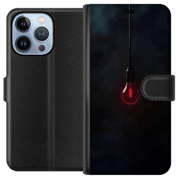 Yhteensopiva Lompakkokotelo Apple iPhone 13 Pro Tummanpunainen hehkulamppu tummassa ympäristössä, elegantti futuristinen muotoilu taiteellisella viva Yhteensopiva Lompakkokotelo Apple iPhone 13 Pro Tummanpunainen hehkulamppu tummassa ympäristössä, elegantti futuristinen muotoilu taiteellisella viva