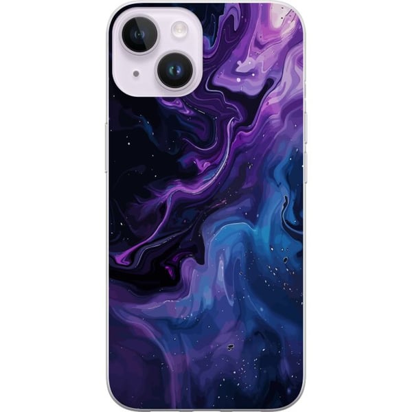 Kompatibelt Mobilskal till Apple iPhone 14 Plus Abstrakt flytande marmormönster i lila och blå toner med kosmisk känsla, mjuka former och djup visuel Kompatibelt Mobilskal till Apple iPhone 14 Plus Abstrakt flytande marmormönster i lila och blå toner med kosmisk känsla, mjuka former och djup visuel