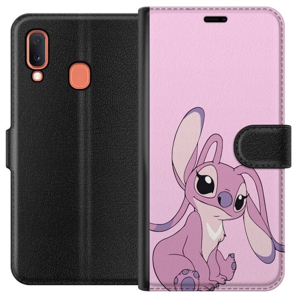 Kompatibelt Plånboksfodral till Samsung Galaxy A20e Stitch rosa Kompatibelt Plånboksfodral till Samsung Galaxy A20e Stitch rosa