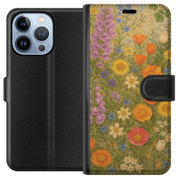 Yhteensopiva Lompakkokotelo Apple iPhone 13 Pro Niitty täydessä kukassa villeine väreineen ja nostalgisine tunnelmineen Yhteensopiva Lompakkokotelo Apple iPhone 13 Pro Niitty täydessä kukassa villeine väreineen ja nostalgisine tunnelmineen
