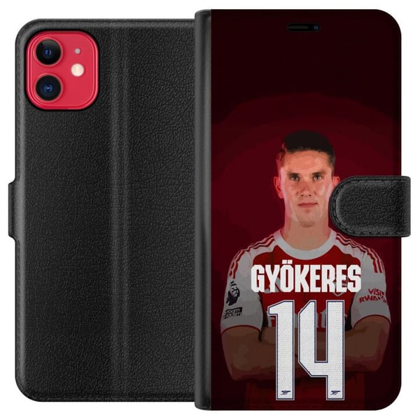 Kompatibelt Plånboksfodral till Apple iPhone 11 Viktor Gyökeres Arsenal 14 Fotbollsinspirerad design med Gyökeres i röd matchtröja nummer 14
