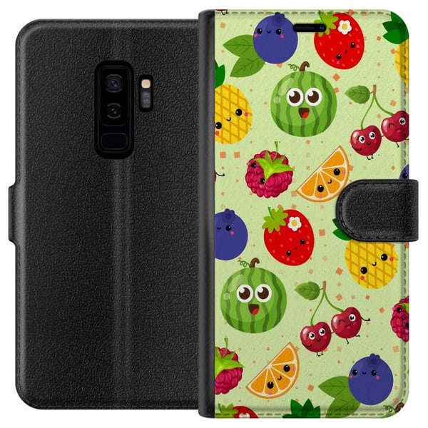Kompatibelt Plånboksfodral till Samsung Galaxy S9+ Fruktmönster med ananas melon och körsbär färgglad design som sprider glädje och sommarenergi