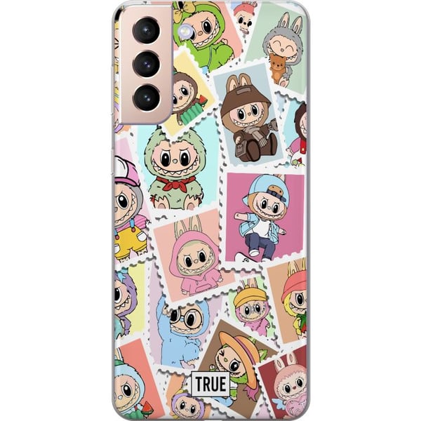 Kompatibelt Mobildeksel til Samsung Galaxy S21 Cute Stamp Squad – søtt samlermotiv med fargerike figurer i dyrekostymer og lekent design