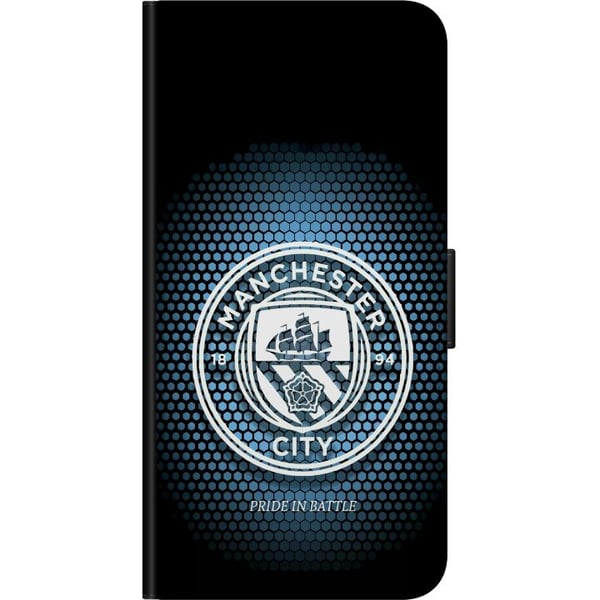 Kompatibelt Lommeboketui til Samsung Galaxy A03s Manchester City fotball Erling Haaland blå klubdesign illustrasjon