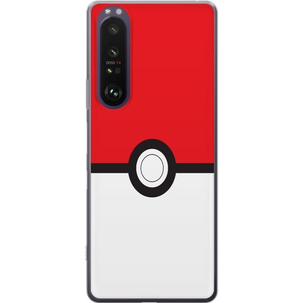 Kompatibel Mobilcover til Sony Xperia 1 III Classic Ball retro-gamingdesign i ikonisk rød og hvid stil, perfekt til spilentusiaster og et nostalgisk