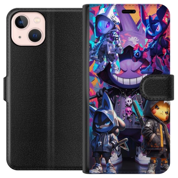 Kompatibelt Plånboksfodral till Apple iPhone 13 mini Pokemon Kompatibelt Plånboksfodral till Apple iPhone 13 mini Pokemon