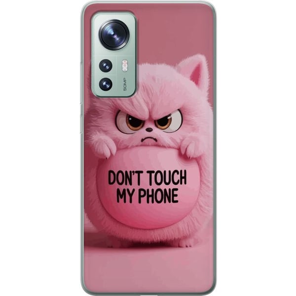 Yhteensopiva Puhelinkuori Xiaomi 12 Huumoristinen vaaleanpunainen kissa, jonka tekstinä on Don’t Touch My Phone – hauska ja trendikäs kuosi, joka sop