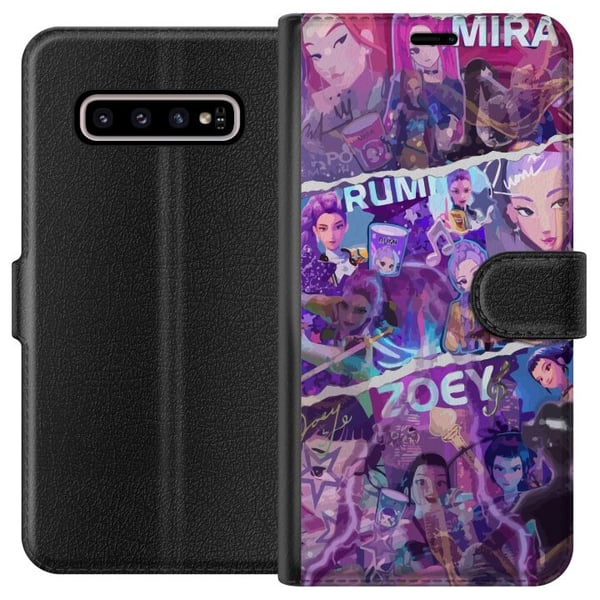 Kompatibel Tegnebogsetui til Samsung Galaxy S10+ Valorant piger plakat Mira Rumi Zoey Riot Games anime gaming agenter neonstil karakter fanart kunst