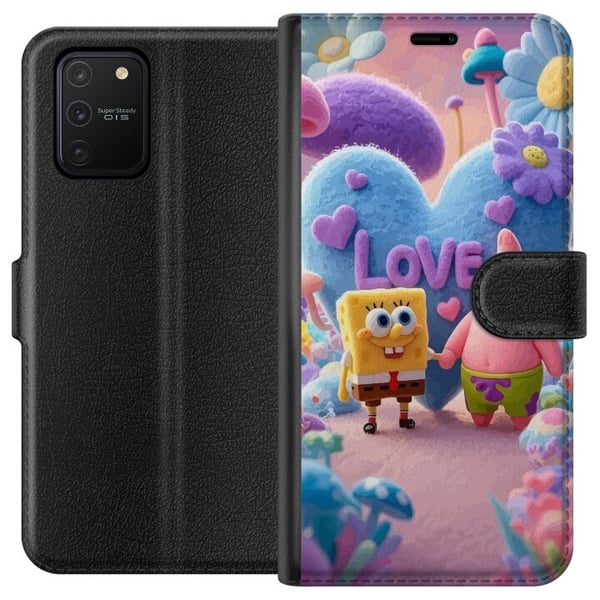 Kompatibelt Lommeboketui til Samsung Galaxy S10 Lite Svampebob og Patrick kjærlighet fargerik pastellverden med hjerter blomster og vennskap i ekte g Kompatibelt Lommeboketui til Samsung Galaxy S10 Lite Svampebob og Patrick kjærlighet fargerik pastellverden med hjerter blomster og vennskap i ekte g