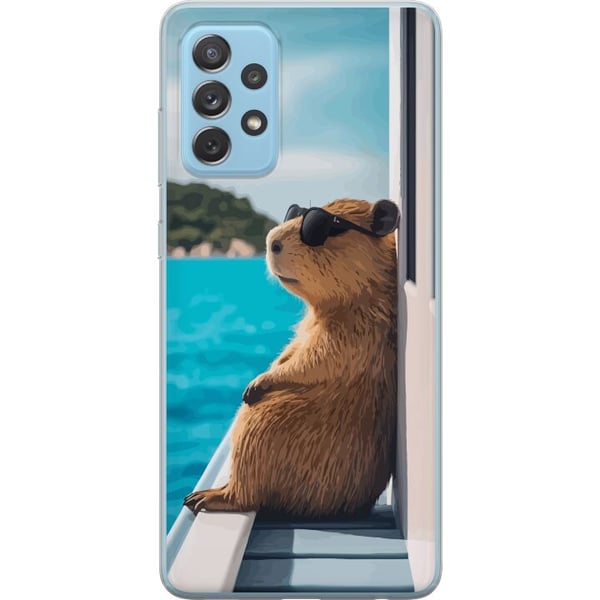 Kompatibelt Mobilskal till Samsung Galaxy A52 5G Kapybara vid havet med solglasögon humoristisk charmig design med avslappnad semesterkänsla Kompatibelt Mobilskal till Samsung Galaxy A52 5G Kapybara vid havet med solglasögon humoristisk charmig design med avslappnad semesterkänsla