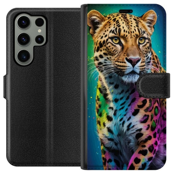 Kompatibel Tegnebogsetui til Samsung Galaxy S23 Ultra Leopard