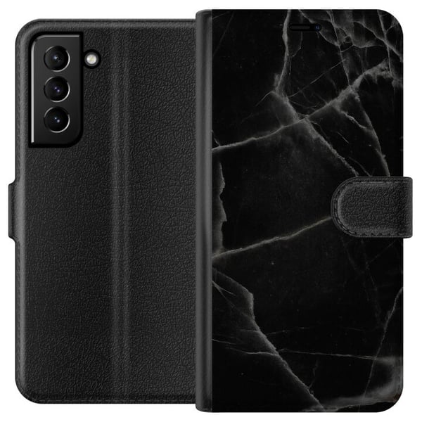 Kompatibelt Lommeboketui til Samsung Galaxy S21+ 5G Svart marmor Kompatibelt Lommeboketui til Samsung Galaxy S21+ 5G Svart marmor