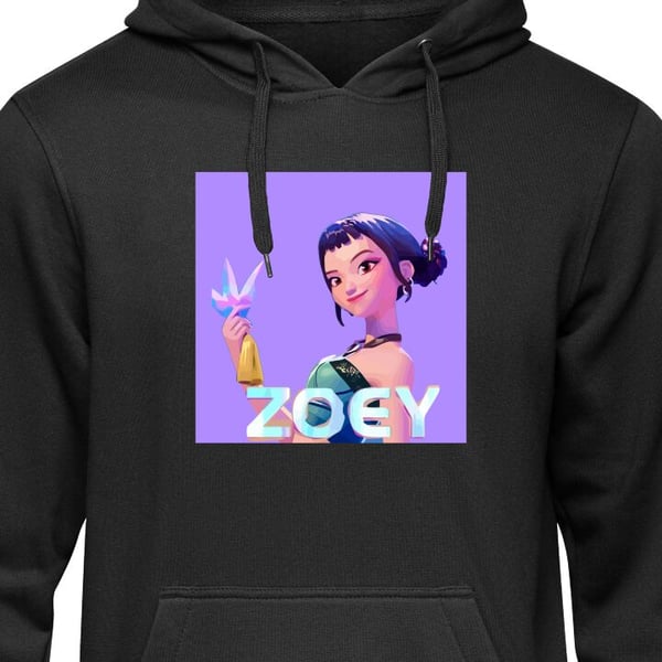 Barn Hoodie Kpop Demon Hunters Zoey Crystal Vapen Mystic Glow Idol Estetik Svart 7-8 År