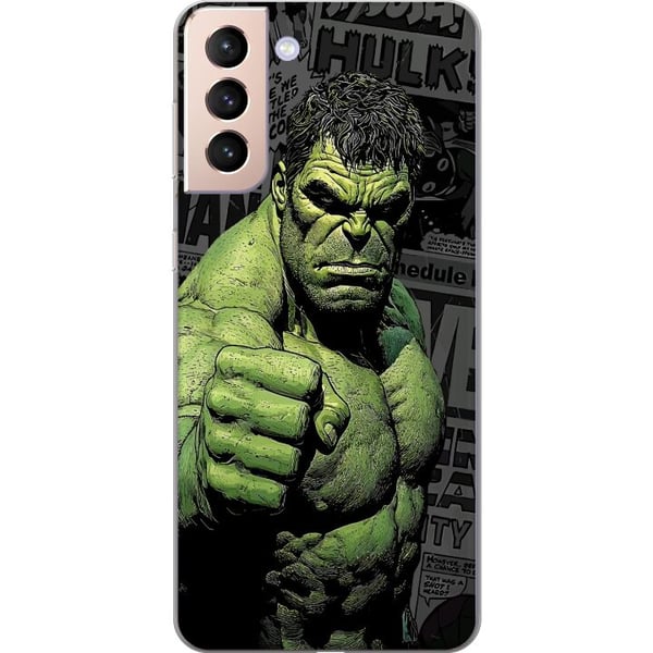 Kompatibelt Mobildeksel til Samsung Galaxy S21 Hulk-motiv i tegneseriestil, kraftfullt design med grønne nyanser for Marvel- og superheltfans