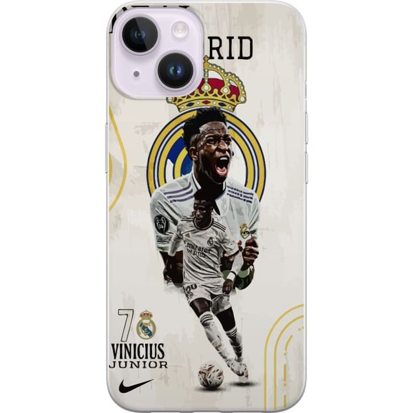 Kompatibelt Mobilskal till Apple iPhone 14 Plus Real Madrid Vinícius Júnior med anfallare i nummer 7 tröja klubbmärke vit matchdräkt energisk pose oc Kompatibelt Mobilskal till Apple iPhone 14 Plus Real Madrid Vinícius Júnior med anfallare i nummer 7 tröja klubbmärke vit matchdräkt energisk pose oc