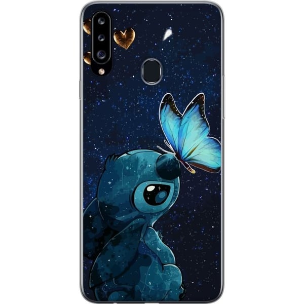 Kompatibelt Mobilskal till Samsung Galaxy A20s Stitch fjärill