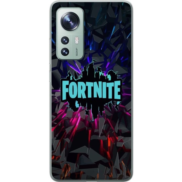 Kompatibelt Mobilskal till Xiaomi 12 Spelinspirerad abstrakt logotyp i neon med exploderande former och dynamisk energi