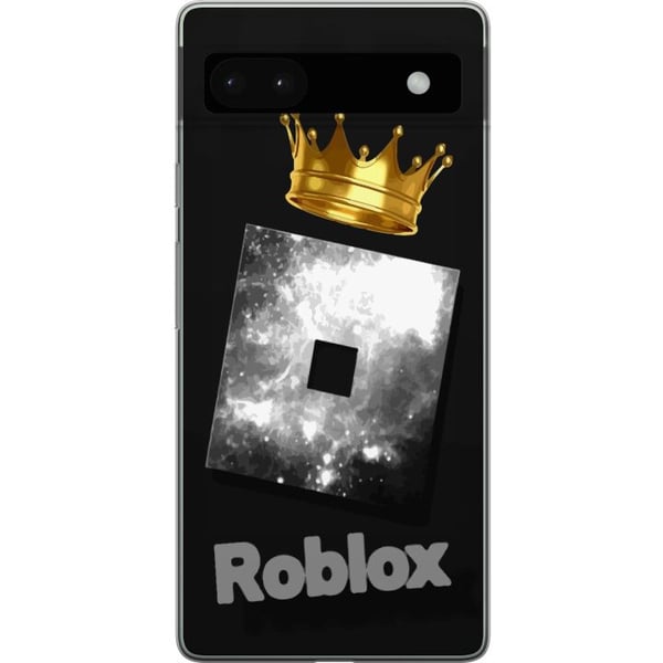 Yhteensopiva Puhelinkuori Google Pixel 6a Minimalistinen Roblox-symboli mustana ja hopeisena, kultaisella kruunulla ja ylellisellä pelaajaestetiikall