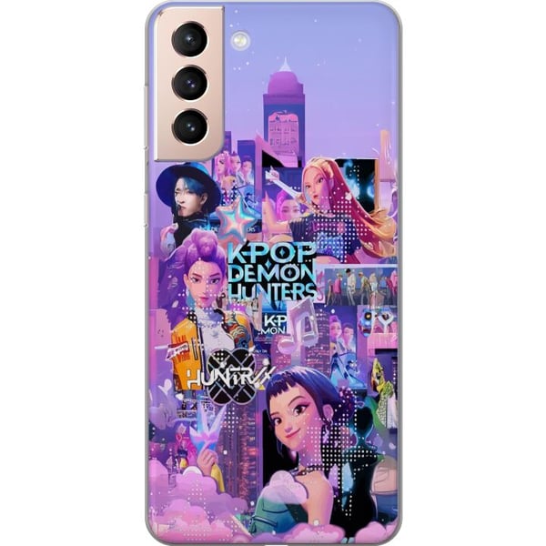Kompatibelt Mobildeksel til Samsung Galaxy S21 KPop Demon Hunters bursdagsmotiv med KPop-karakterer i neonlys og fargerikt festtema Kompatibelt Mobildeksel til Samsung Galaxy S21 KPop Demon Hunters bursdagsmotiv med KPop-karakterer i neonlys og fargerikt festtema