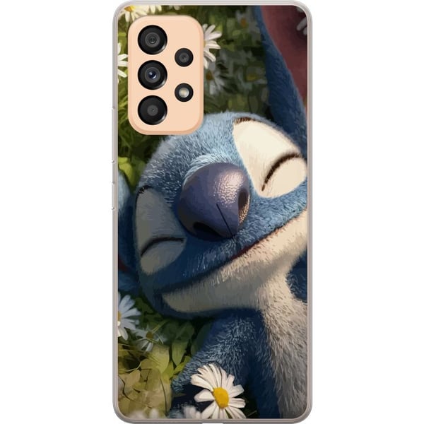 Kompatibelt Mobilskal till Samsung Galaxy A53 5G Busig blå fantasivarelse mot mörk bakgrund humoristiskt uttryck