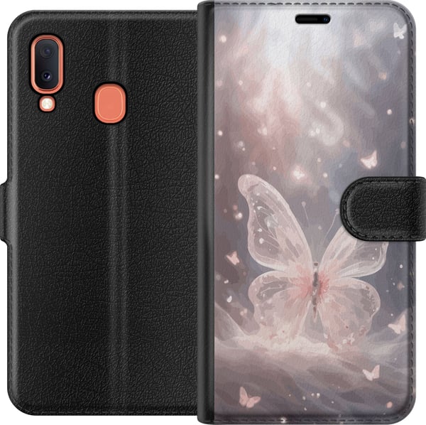 Kompatibelt Lommeboketui til Samsung Galaxy A20e Fjäril