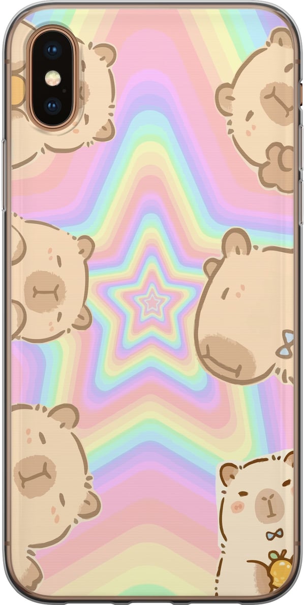 Kompatibelt Mobildeksel til Apple iPhone XS Kawaii Capybara Galaxy Søt Anime Dyr Romtema Kawaii Trend Gave TikTok Design