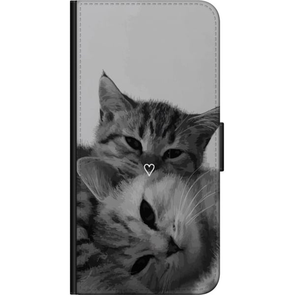 Kompatibelt Lommeboketui til Samsung Galaxy A03s Katt Hjerte