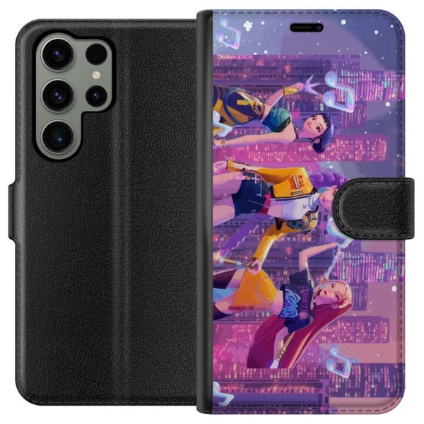 Kompatibel Tegnebogsetui til Samsung Galaxy S23 Ultra Futuristisk K-pop-pigegruppe fra Demon Hunters i en neonby med popkultur og mørk fantasy-stemni Kompatibel Tegnebogsetui til Samsung Galaxy S23 Ultra Futuristisk K-pop-pigegruppe fra Demon Hunters i en neonby med popkultur og mørk fantasy-stemni