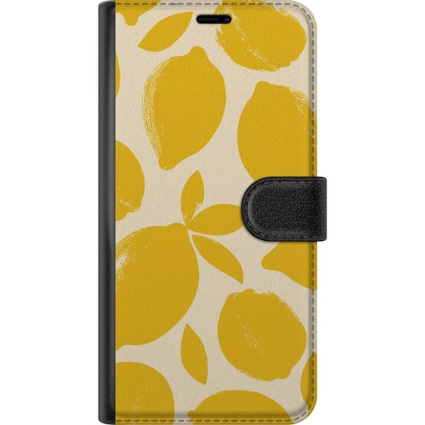 Kompatibelt Plånboksfodral till Samsung Galaxy A20e Citrus lemons citron print gul frukt kök sommar retro design mönster inspiration fresh kitchen st