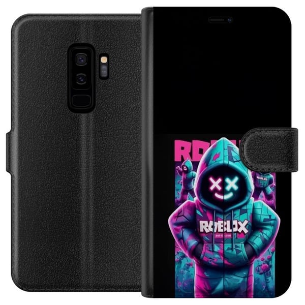 Kompatibelt Plånboksfodral till Samsung Galaxy S9+ Neon Roblox Hoodie coolt gamingmotiv med lysande färger och futuristisk look