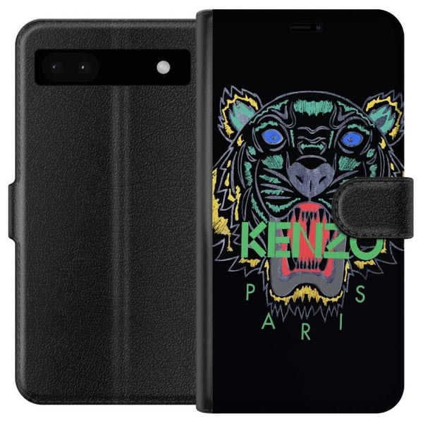 Yhteensopiva Lompakkokotelo Google Pixel 6a Kenzo tiikeri Pariisi muotijuliste muoti ylellisyys streetwear-brändi logo ikoninen musta tausta retrotai