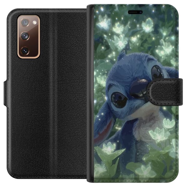 Kompatibelt Plånboksfodral till Samsung Galaxy S20 FE Disney Stitch kawaii figur med blomma