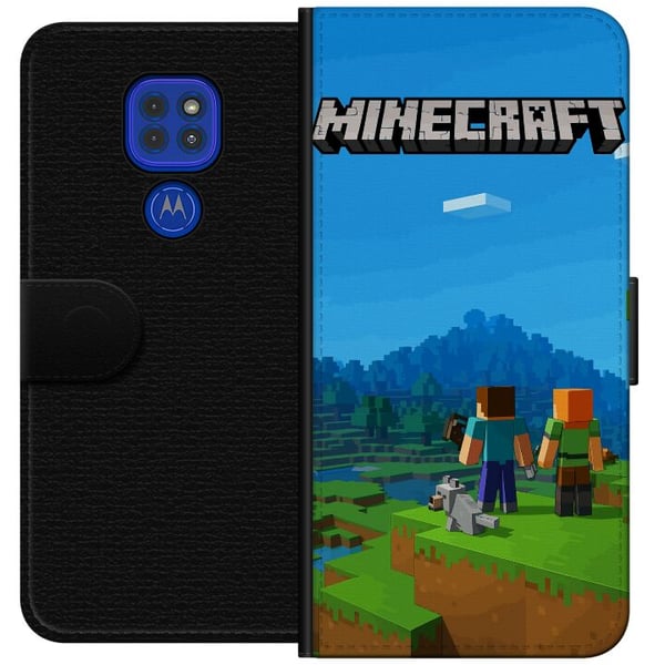 Kompatibel Tegnebogsetui til Motorola Moto G9 Play Minecraft Key Art