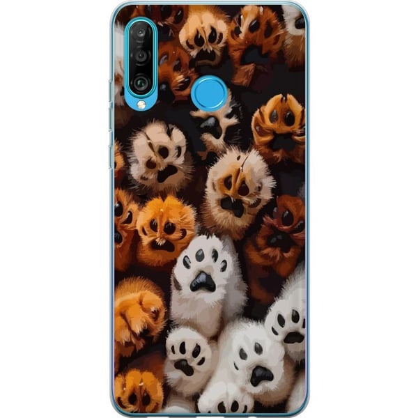 Kompatibelt Mobilskal till Huawei P30 lite Djurens tassar i närbild gullig och detaljrik design fylld av värme mjukhet och lekfull energi