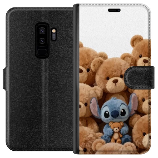 Kompatibelt Plånboksfodral till Samsung Galaxy S9+ Söt och trygg illustration med fantasikaraktär omgiven av nallebjörnar i varm stil Kompatibelt Plånboksfodral till Samsung Galaxy S9+ Söt och trygg illustration med fantasikaraktär omgiven av nallebjörnar i varm stil